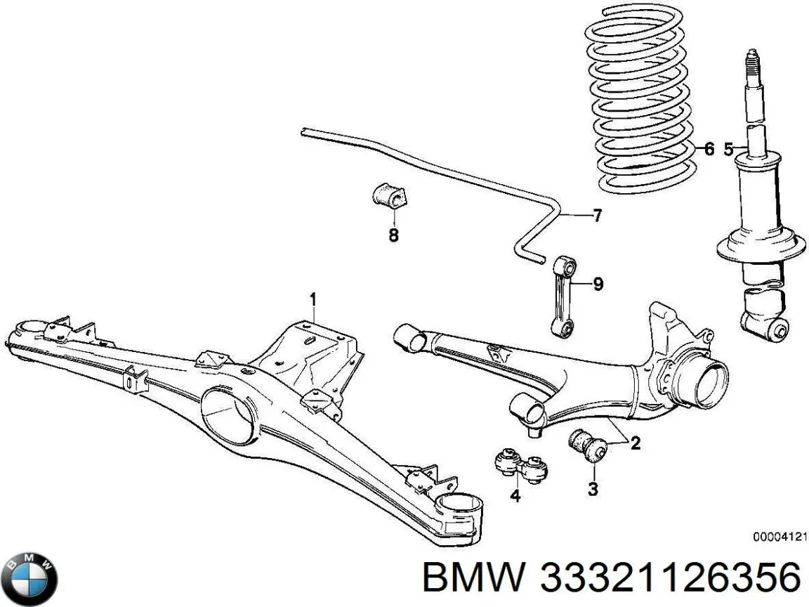 Купить 33321126356 BMW Сайлентблок заднего нижнего рычага