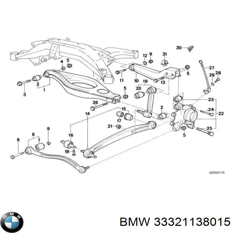 Купить 33321138015 BMW Рычаг задней подвески верхний