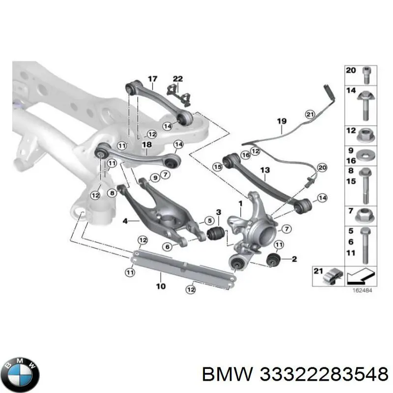 Braço oscilante superior direito de suspensão traseira para BMW 3 (E92)