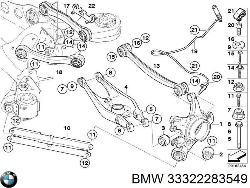 Palanca Trasera Inferior Izquierda/Derecha 33322283549 BMW