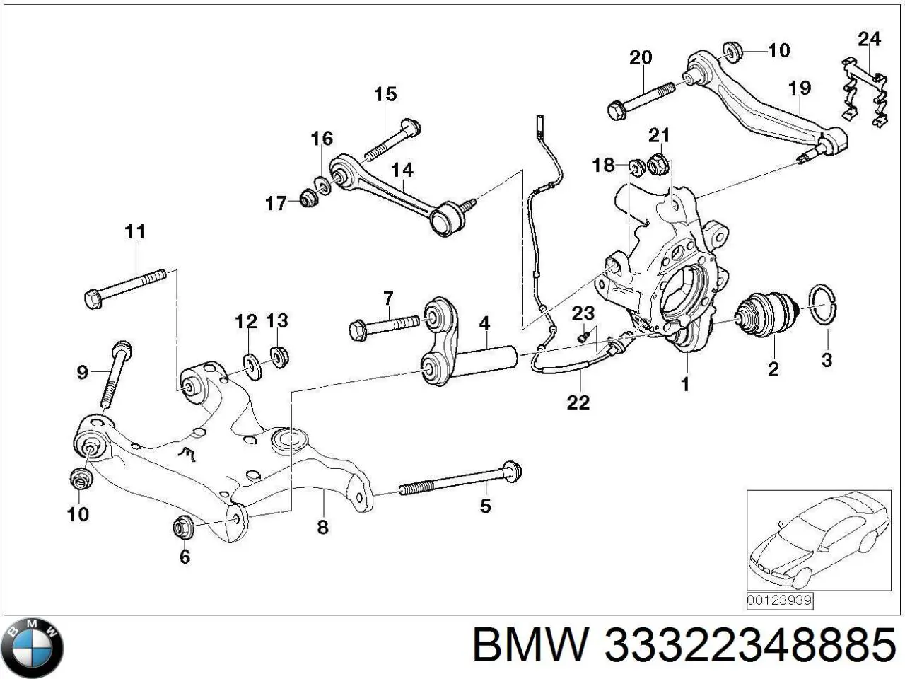 Рычаг задней подвески поперечный левый BMW 33322348885 цена, от 32.99 USD