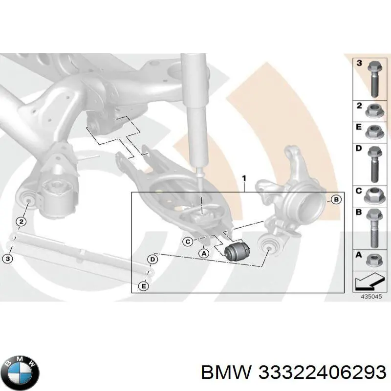 Сайлентблок заднего поперечного рычага наружный 33322406293 BMW