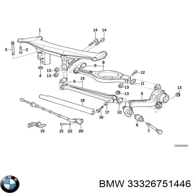 Гайка болта крепления переднего рычага, нижнего 33326751446 BMW