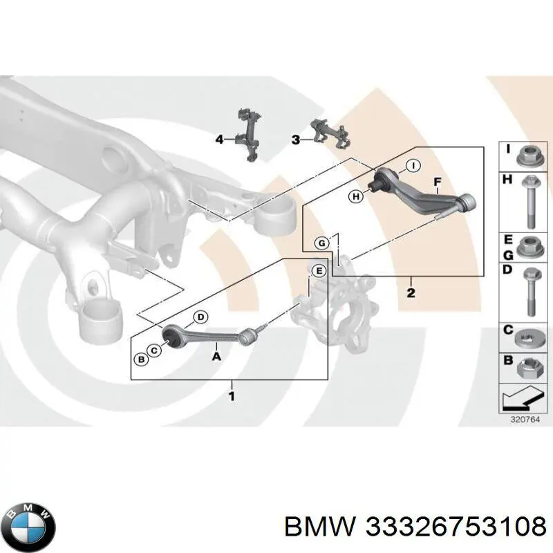 Рычаг задней подвески нижний правый на BMW 7 (E65,66) купить.