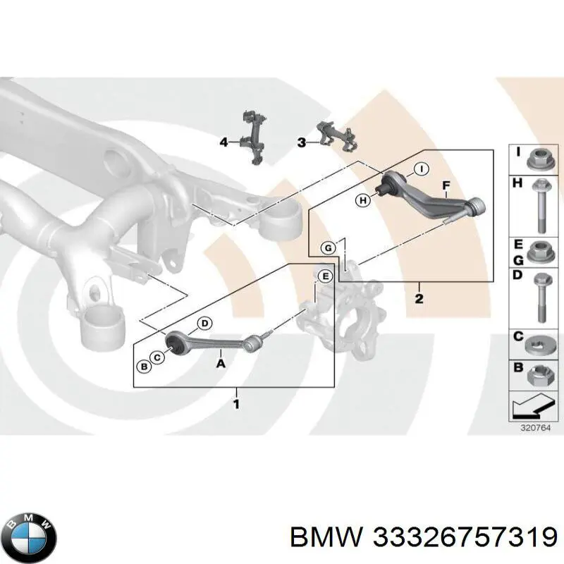 Цапфа - поворотный кулак задний, левый BMW 33326757319 цена, от 15.20 USD