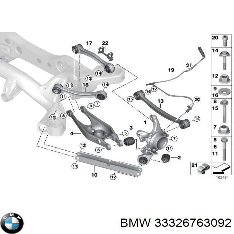 33326763092 BMW bloco silencioso da barra panhard (de suspensão traseira)