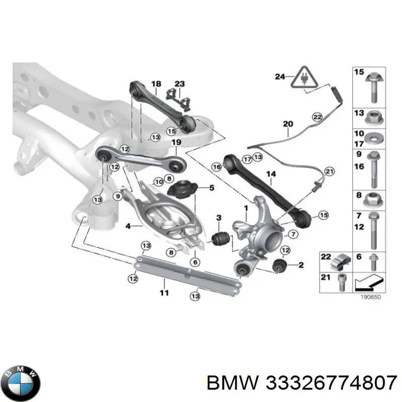 Цапфа (поворотный кулак) задний левый на BMW 3 (E92) купить.