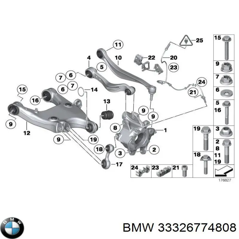Цапфа поворотная правая BMW 33326774808 цена, от 135.22 USD