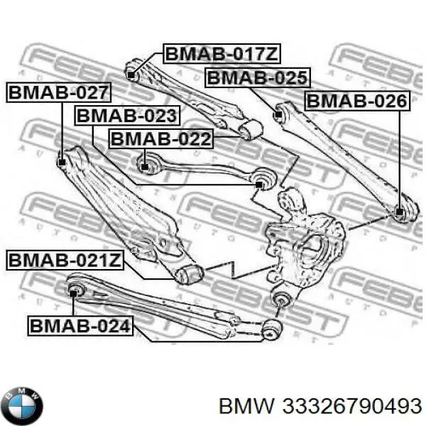 Сайлентблок цапфы задней 33326790493 BMW