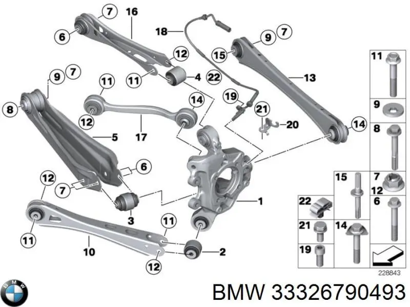 Сайлентблок цапфи задньої 33326790493 BMW