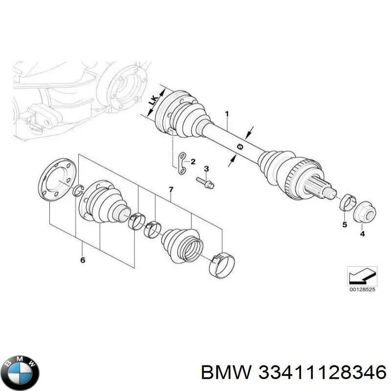 Підшипник маточини передньої 33411128346 BMW