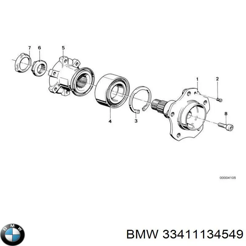 Купить 33411134549 BMW Подшипник задней ступицы