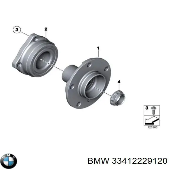 33412229120 BMW Ступица задняя