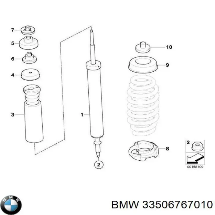 33506767010 BMW suporte de amortecedor traseiro