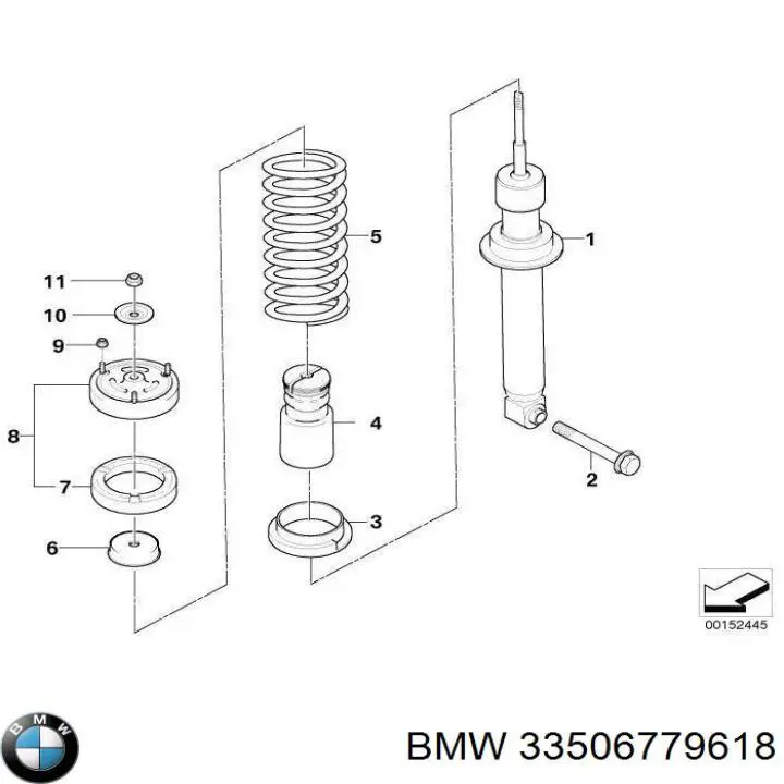 33506779618 BMW опора амортизатора заднего
