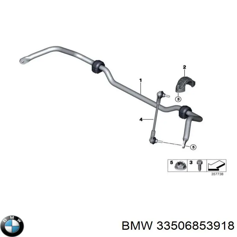 Стабилизатор задней оси BMW 33506853918 цена, от 31.67 USD