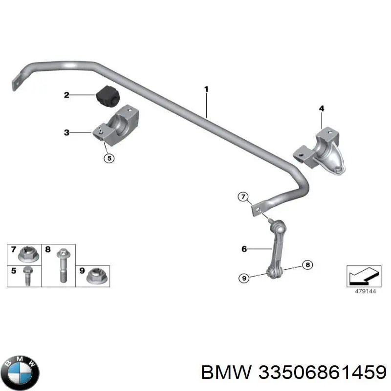 33506861459 BMW Стабилизатор задней балки