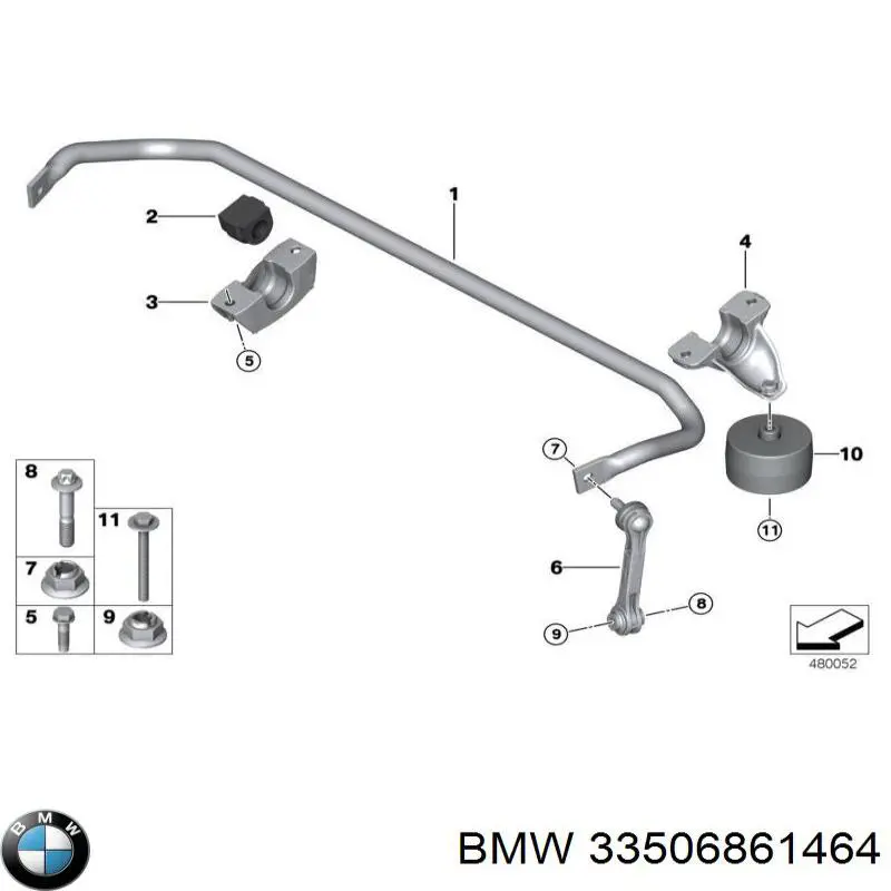 33506861464 BMW Прокладка стабильзатора заднего