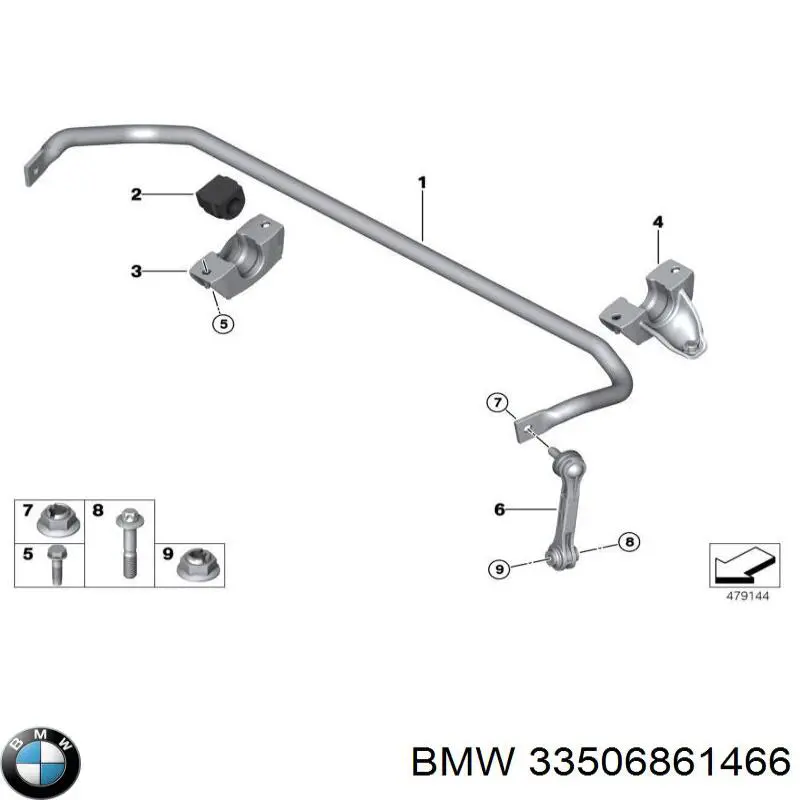 33506861466 BMW Прокладка стабильзатора заднего