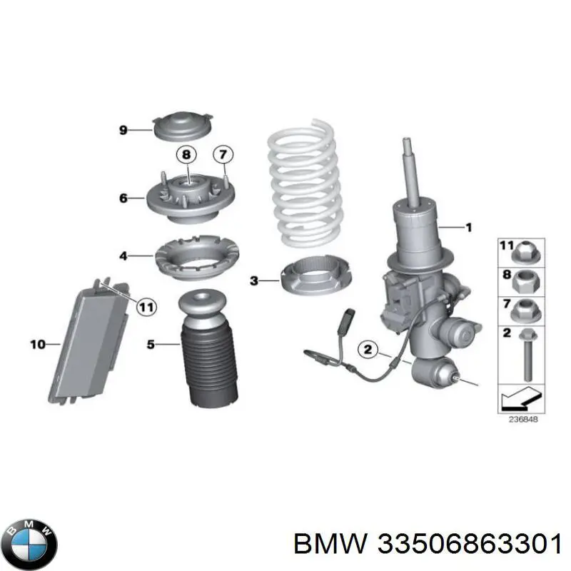 Опора амортизатора заднего 33506863301 BMW