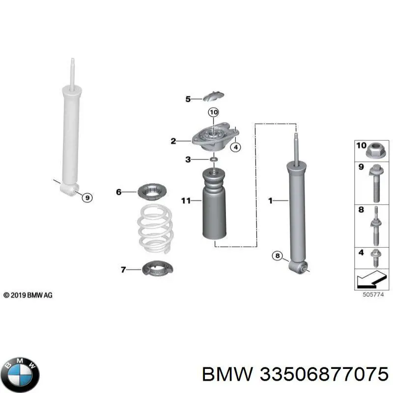 Amortecedor traseiro para BMW 2 (F44)