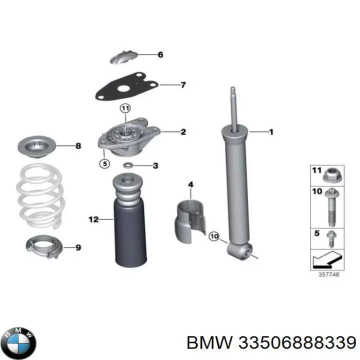 33506888339 BMW amortecedor traseiro