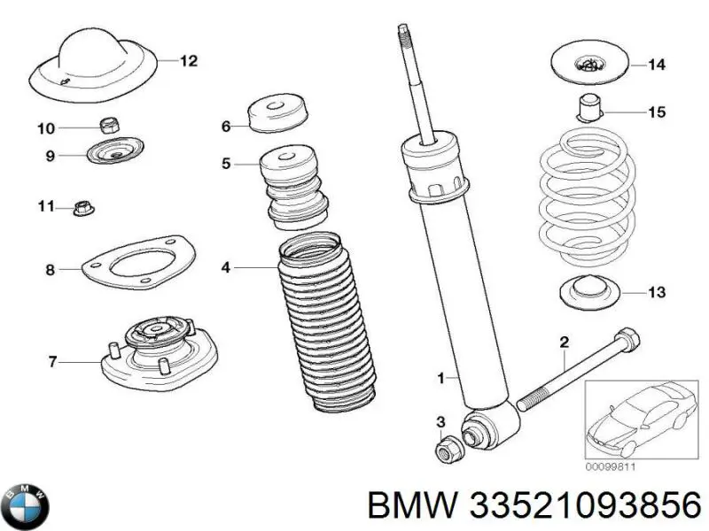 Болт крепления амортизатора заднего на BMW X5 (E53) купить.