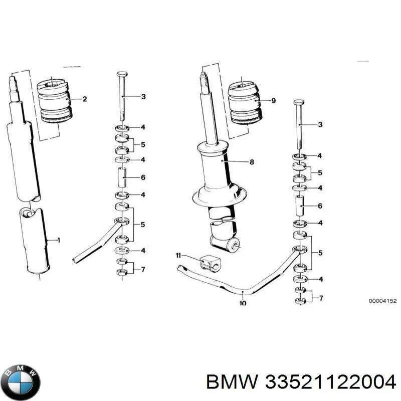 33521122004 BMW amortecedor traseiro