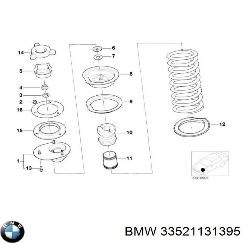 Купить 33521131395 BMW Амортизатор задней подвески