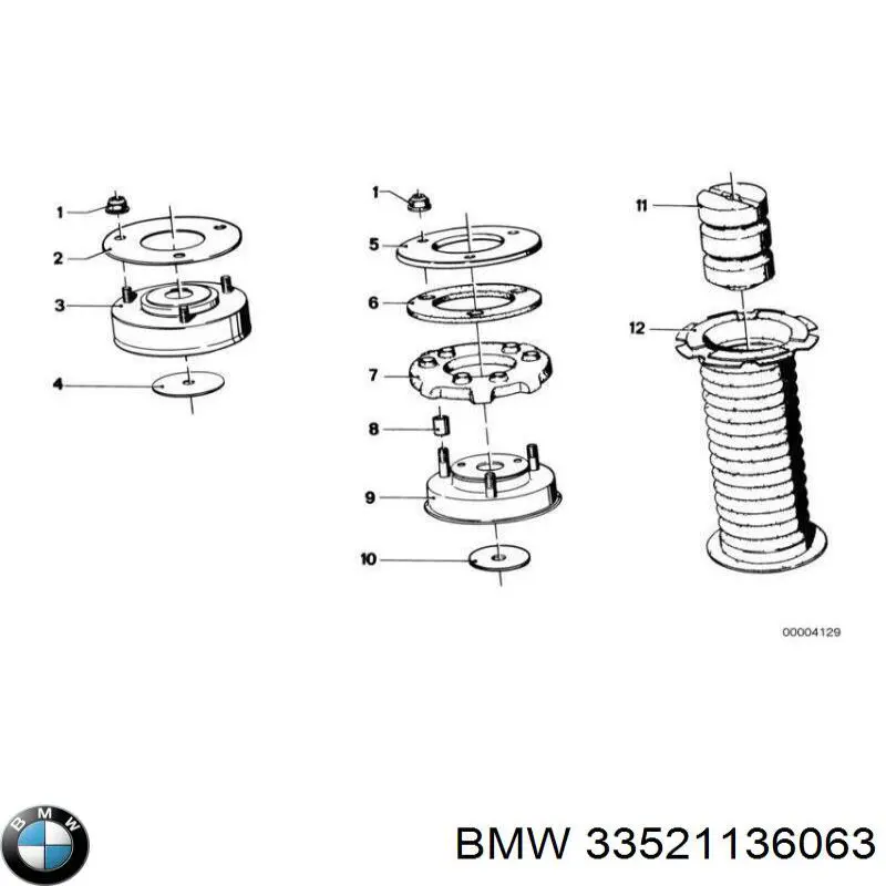 Шайба втулки штока заднего амортизатора BMW 33521136063 цена, от 13.14 USD