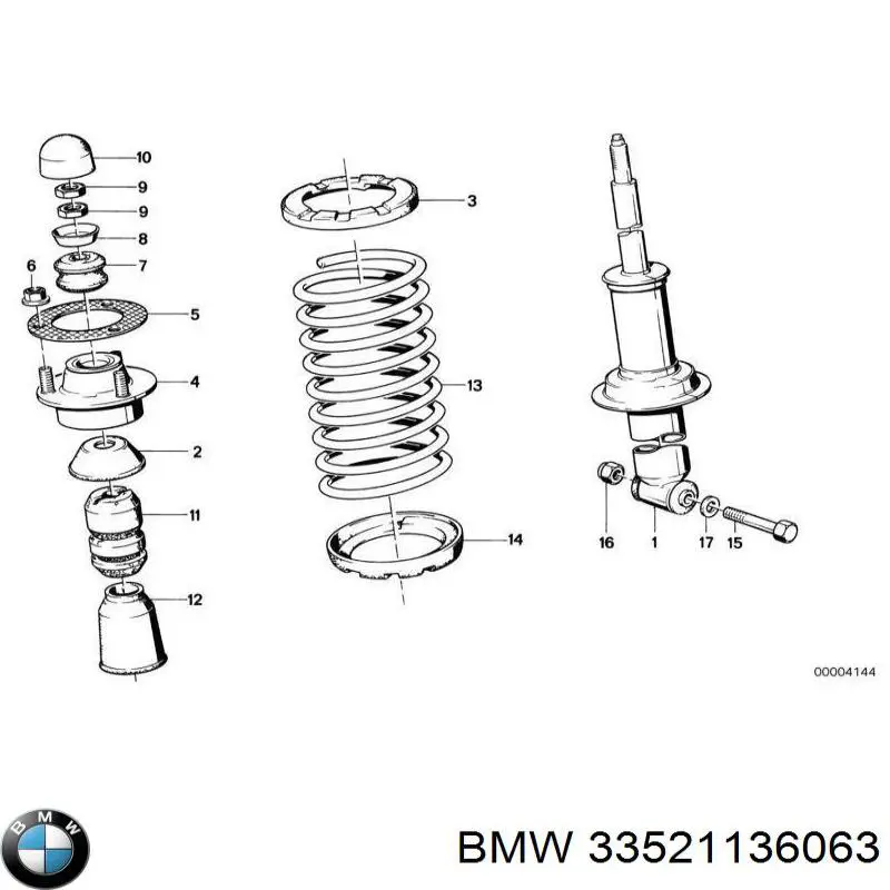 Купить 33521136063 BMW Шайба втулки штока заднего амортизатора