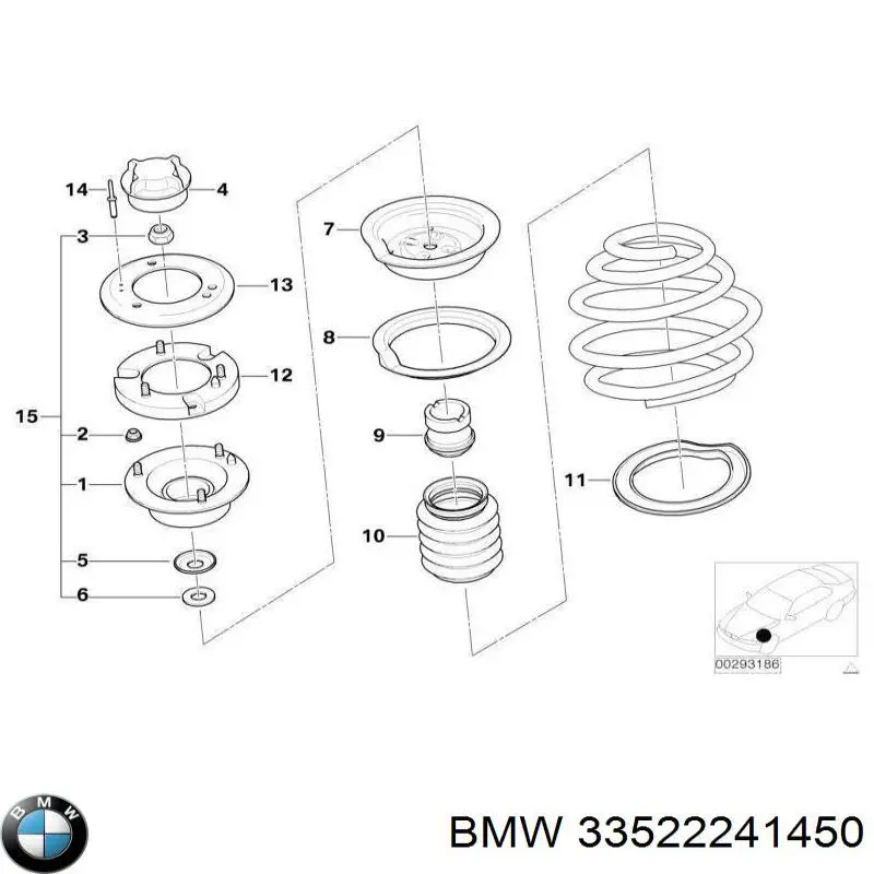 Опора заднего амортизатора BMW 33522241450 цена, от 7.11 USD