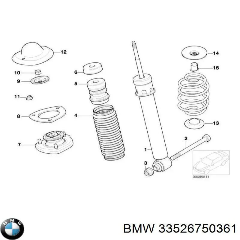 Амортизатор задний 33526750361 BMW