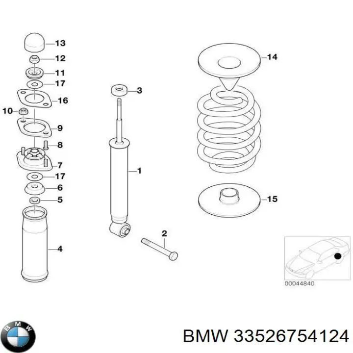 33526754124 BMW suporte de amortecedor traseiro direito