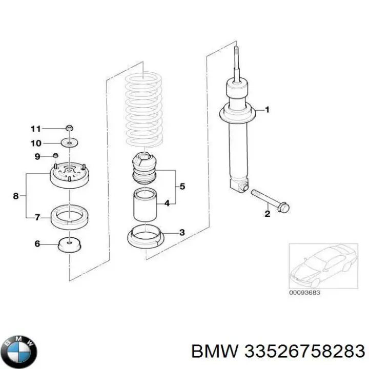 Тарелка задней пружины верхняя металлическая 33526758283 BMW