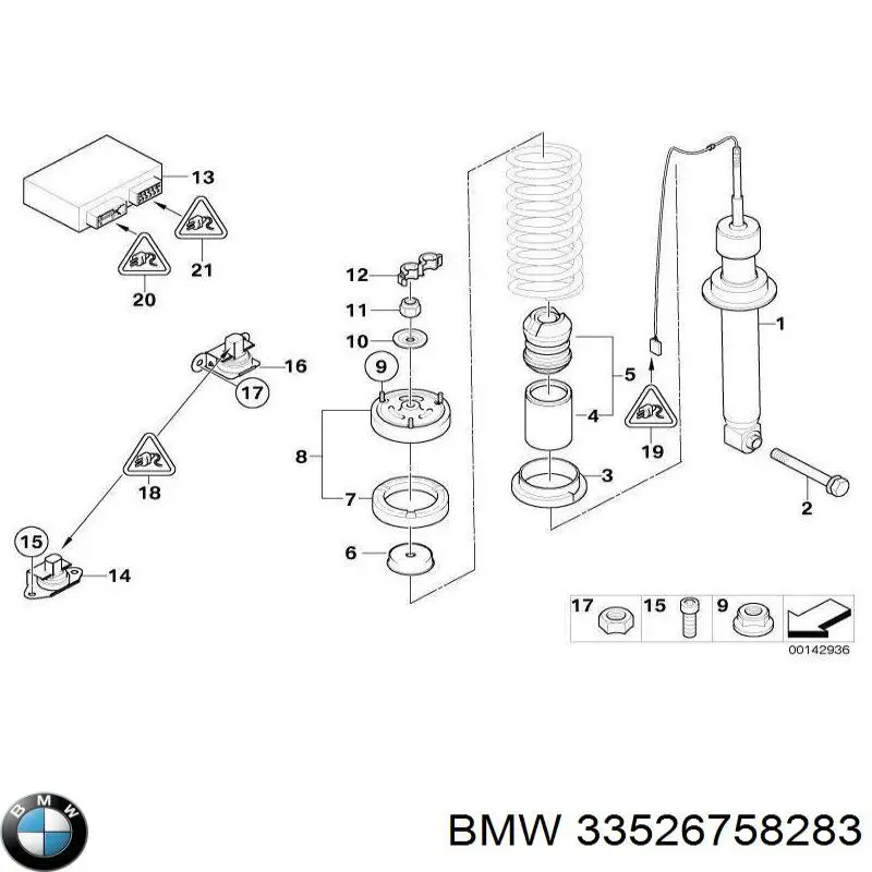 Проставка пружины задней, верхняя BMW 33526758283 цена, от 17.74 USD