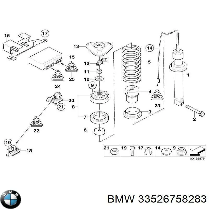 Купить 33526758283 BMW Тарелка пружины задней, верхняя
