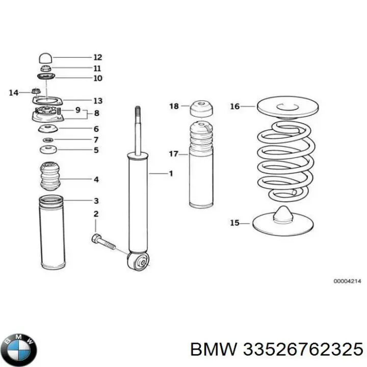 Manguito, Arandela de Vástago de amortiguador trasero 33526762325 BMW