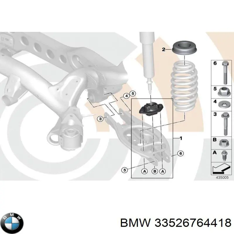 Подушка (опора) пружины задней, верхняя BMW 33526764418