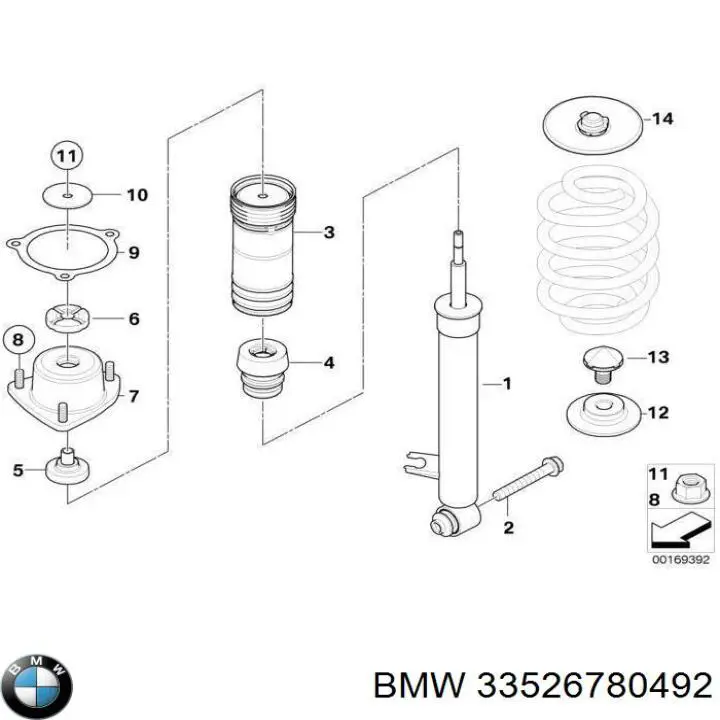 Амортизатор задний правый 33526780492 BMW