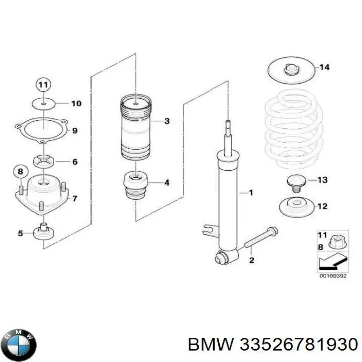 33526781930 BMW amortecedor traseiro direito