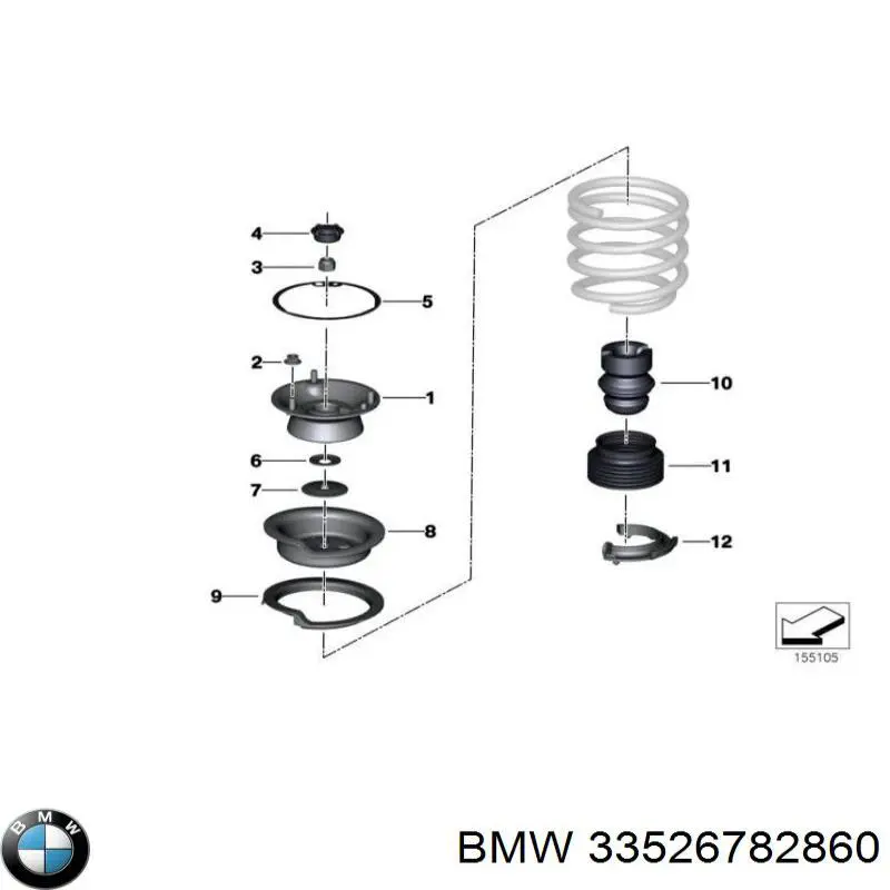 Амортизатор задний 33526782860 BMW