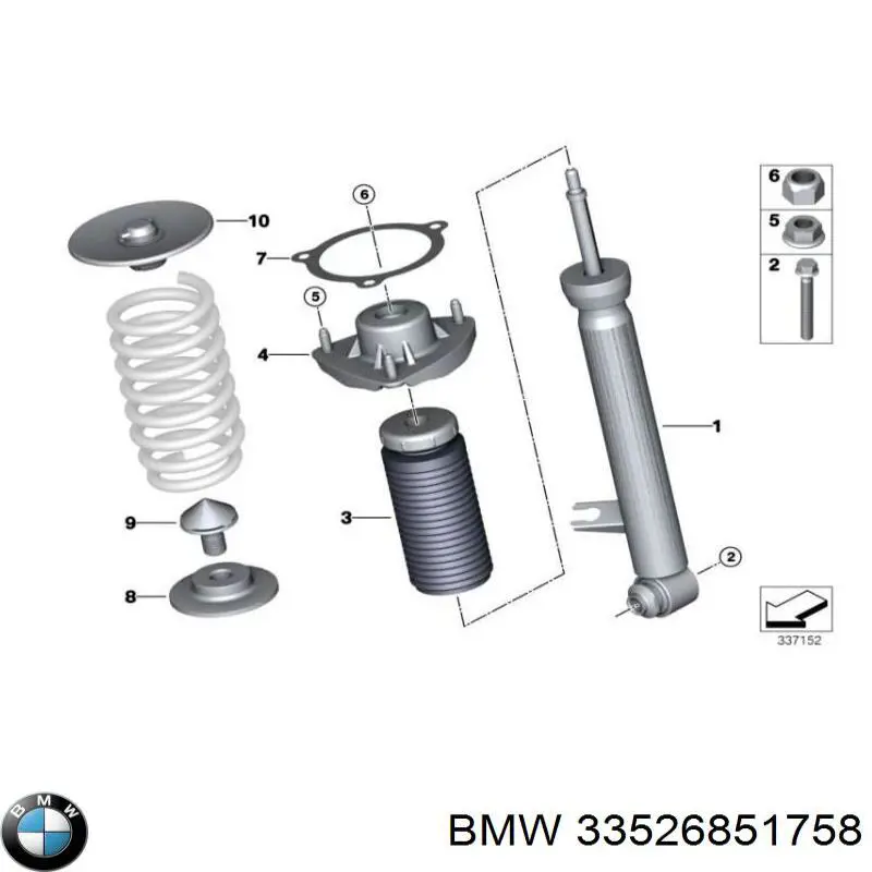 Амортизатор задний правый 33526851758 BMW