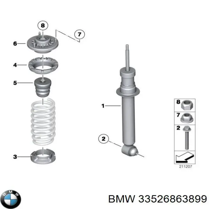 33526863899 BMW amortecedor traseiro