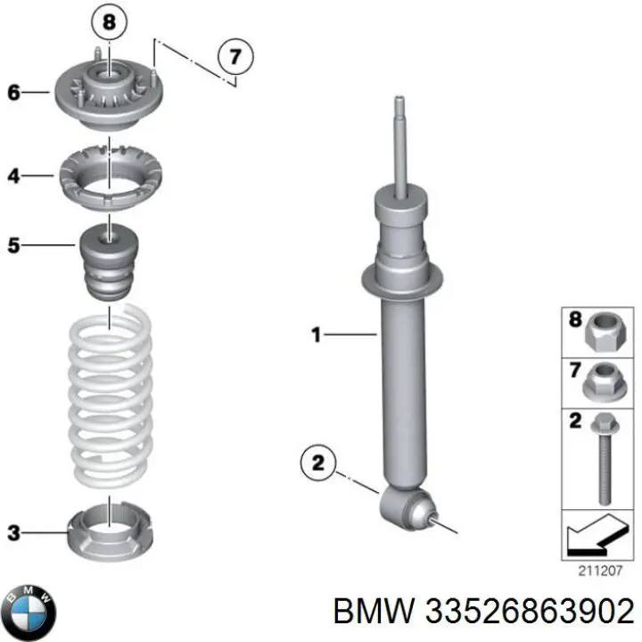 33526863902 BMW amortecedor traseiro