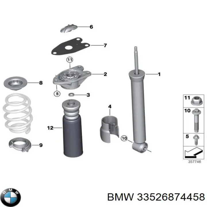 33526874458 BMW amortecedor traseiro