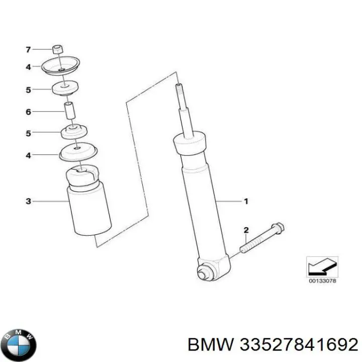 Стойка амортизатора задняя BMW 33527841692 цена, от 43.11 USD
