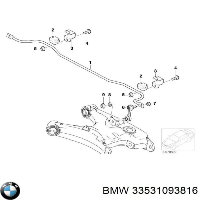 Стабилизатор задней оси BMW 33531093816 цена, от 19.00 USD