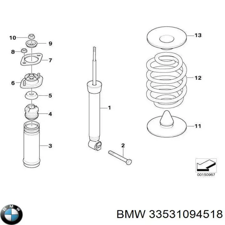 Купить 33531094518 BMW Проставка задней нижней пружины