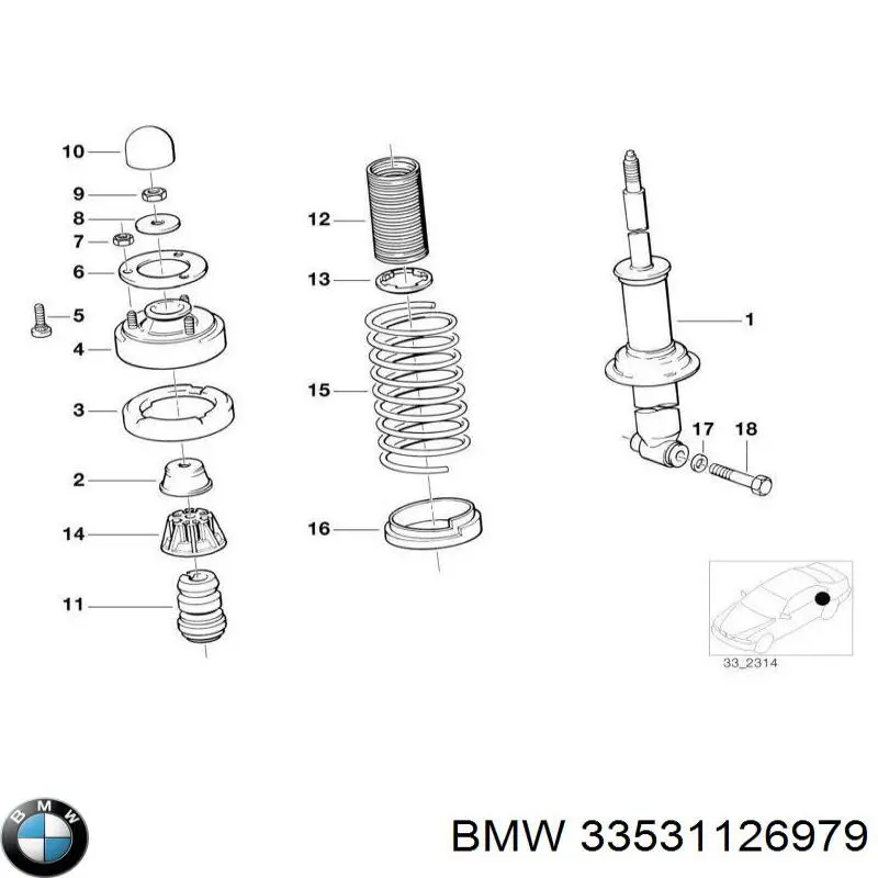 Задняя пружина 33531126482 BMW